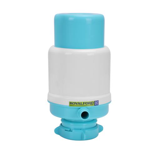 RF7785 Manual Water Pump | Dolphin Water Bottle Dispenser Pump | Portable Hand Press Water Pump for 5-6 Gallon Bottles | No Electricity Required | White & Blue