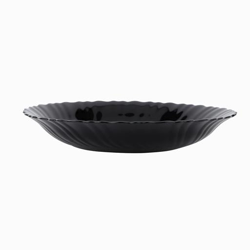 8.5" Opalware Soup Plate RF11904 – Black Wave Series | Lightweight, Microwave & Dishwasher Safe Soup Bowl