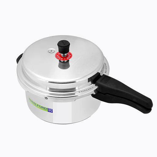 Royalford Rf8428 5 & 3 Litre Aluminum Pressure Cooker - Comfortable Handle Evenly Heating Cooker | Portable & Compact Design | Perfect For Chicken, Fish, Rice, Beef And More | Multiple Hobs, Silver