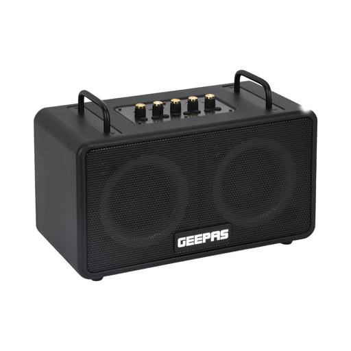 Geepas Bluetooth Speaker with UHF Microphone- GMS11203/ 5-6 Hours Playtime, TF, USB, AUX, TWS, Micro SD Cards, MIC/ Rechargeable Battery, Enhanced Quality, Simple Sound Control/ RGB Light Effects, Perfect for Parties, Picnics, Entertainment