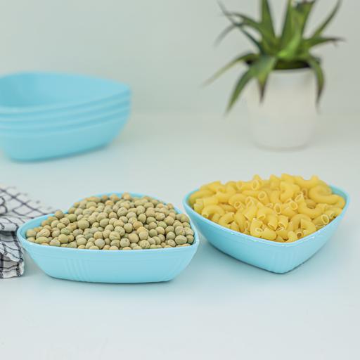 6Pcs Heart Shape Snack Plate Set Premium Plasticware Made In Turkey Assorted Colors