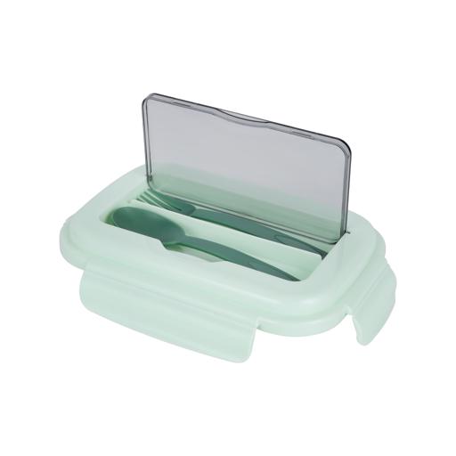 Royalford Plastic Lunch Box with Cutlery- RF12905/ 700 ml and 200 ml, Rectangle Tiffin Boxes with Airtight Lid, Fork and Spoon Assorted