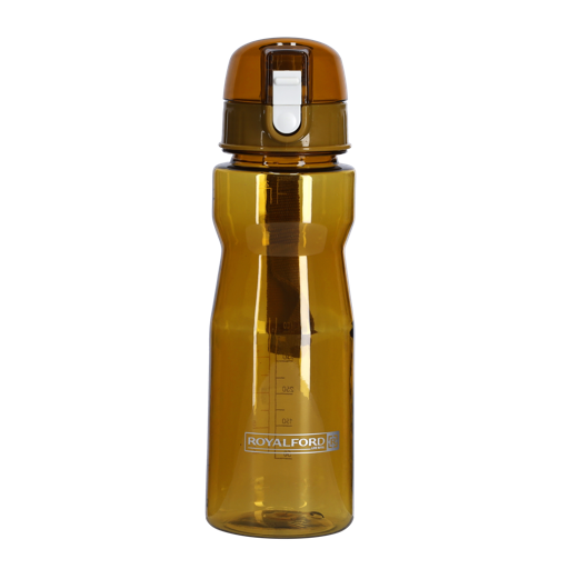 Water Bottle- Reusable Water Bottle | Wide Mouth with Hanging Clip | Button Lock Lid with Transparent Body | Perfect while Travelling Golden 600ml
