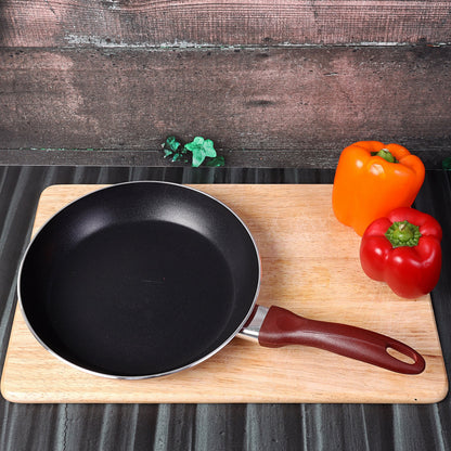 2Pcs Non-Stick Fry Pan Set 2.5Mm Thickness Press Aluminium Material Cd Bottom Strong Bakelite Handle 3 Layer Durable Non-Stick Coating Multicolour