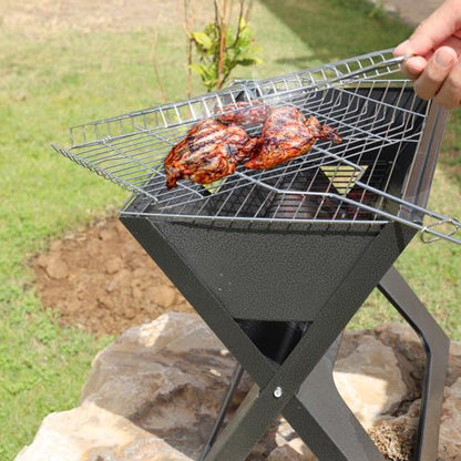 BBQ Grill Basket RF9396 | 35x25 CM Rectangular Grilling Basket with Removable Wooden Handle | Non-Stick Coated Grill Basket for Fish, Vegetables, Shrimp, Chicken & Meat