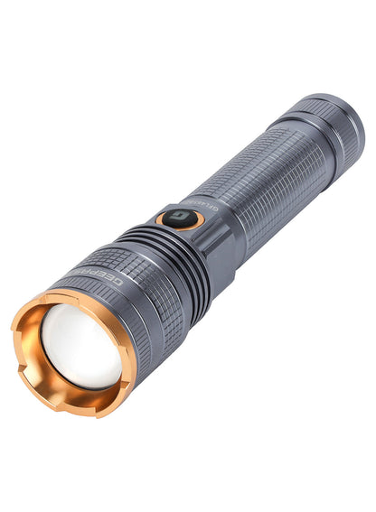 Zoomable 3 IN 1 Family Pack Rechargeable LED Flashlight| Aluminium Alloy Body | 15 W High Power LED | Type C Charging Li-ion 4000 mAh Battery| 6 Hrs working time GFL4658 Black