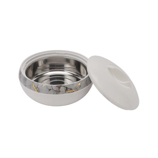 Supremo Insulated Casserole Set of 3 – RF11940 | 1000ml, 2500ml & 3500ml Hot Pots | PP Body with Stainless Steel Inner | PU Insulated Food Warmer | White & Grey