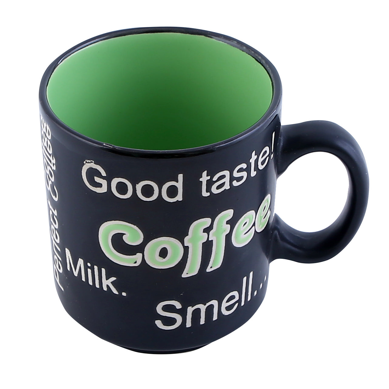 Porcelain Coffee Mug Black/White/Red