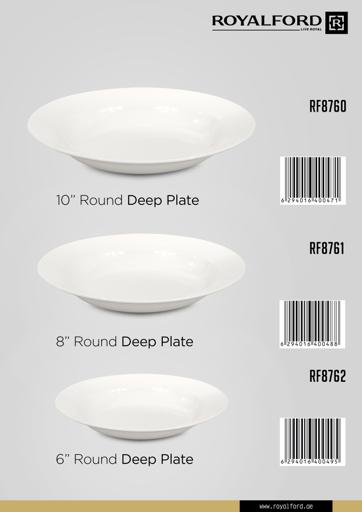 10" Round Deep Melamine Plate RF8760 – White | Glossy Finish, Lightweight & Durable Soup and Pasta Plate