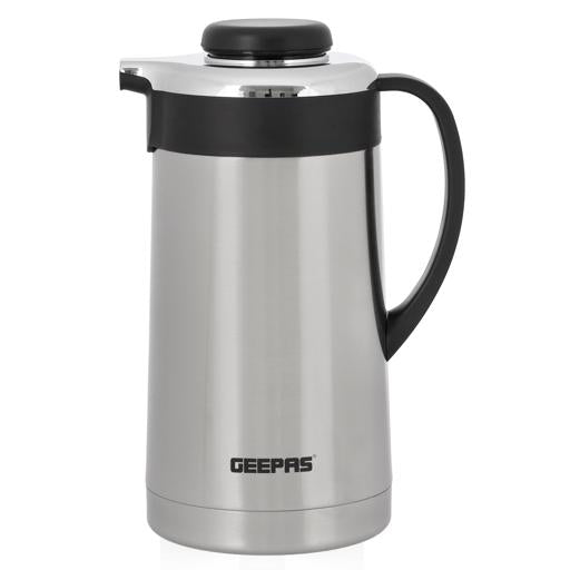 Geepas Stainless Steel Vacuum Flask, Double Wall Airpot, GVF27015 | 1L Thermal Insulated Airpot | Keep Drinks Hot & Cold up to 24 Hours | Portable & Leak Proof Thermal Flask