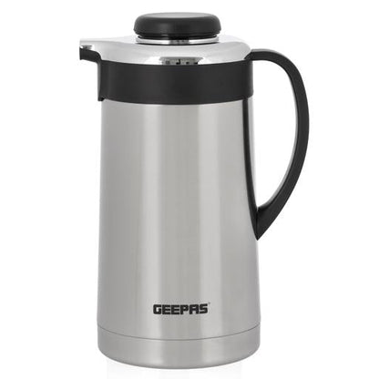 Geepas Stainless Steel Vacuum Flask, Double Wall Airpot, GVF27015 | 1L Thermal Insulated Airpot | Keep Drinks Hot & Cold up to 24 Hours | Portable & Leak Proof Thermal Flask