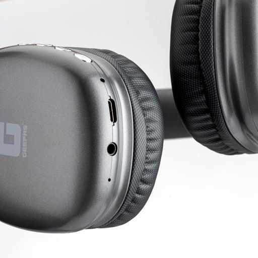 Geepas Bluetooth Headphone- GHP14012/ 70 Hours Playtime, Rechargeable Battery, TF Slot, 10 meter Range/ Over Ear Design, Padded Headband Comfort, Perfect for Music Lovers, Gamers, Travelers, Professionals/ Black, 2 Years Warranty