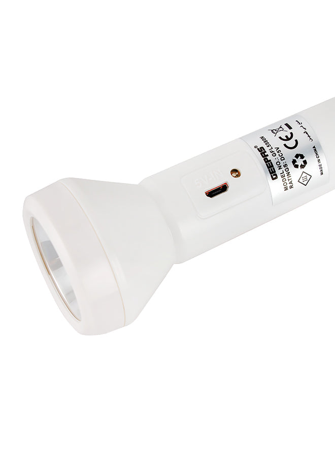 LED Torch - Rechargeable LED Flashlight - Super Bright 1x3W Hi-Power LED Torch Light - Pocket Size Handheld Emergency Torch - Powerful Torch White/Orange