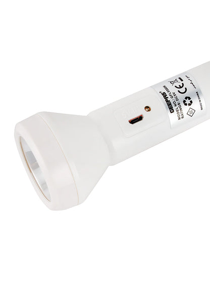 LED Torch - Rechargeable LED Flashlight - Super Bright 1x3W Hi-Power LED Torch Light - Pocket Size Handheld Emergency Torch - Powerful Torch White/Orange