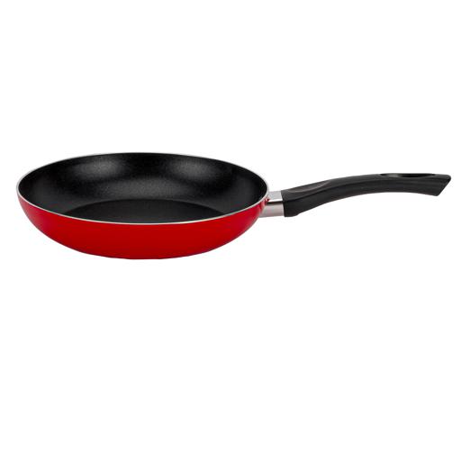 Royalford 28 cm Aluminum Nonstick Frypan with Stainless Steel Lid / Strong Body with 3 Layer Coating and Heat Resistant Bakelite Handle/ Perfect for Frying, Sauting, Tempering/ Black Black