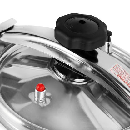 9L Aluminum Pressure Cooker RF11175 | Multi-Safety Pressure Cooker | Gas, Ceramic & Halogen Compatible | Silver