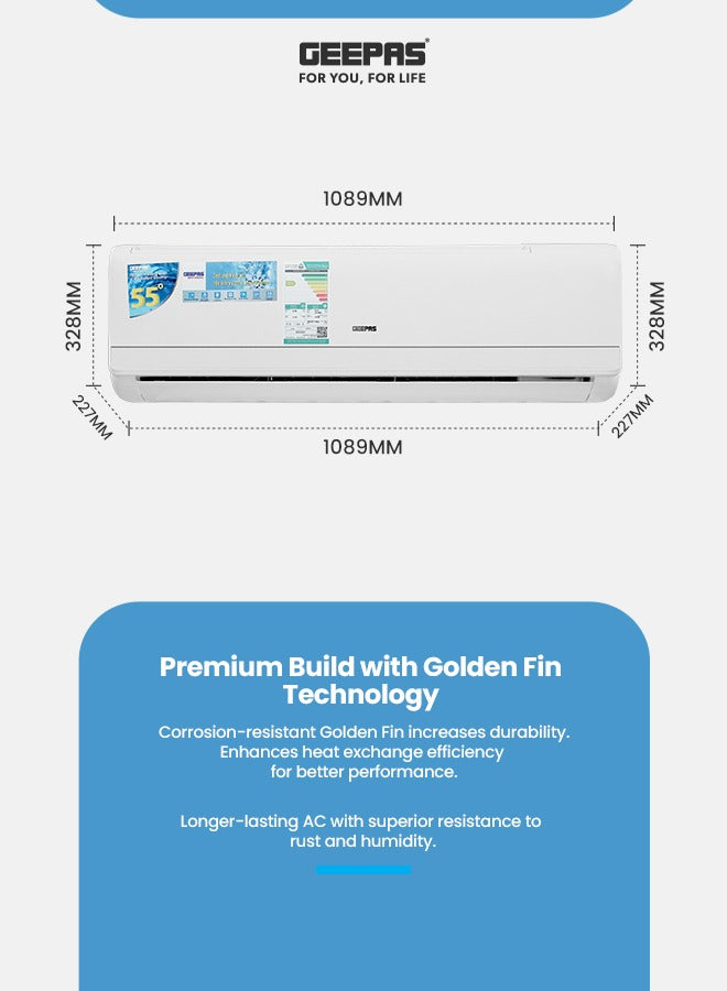 2 Ton Inverter Split Air Conditioner with Installation Piping Kit, Hot and Cold Functionality, and Gold Fin Condenser GACS247KRCHA White