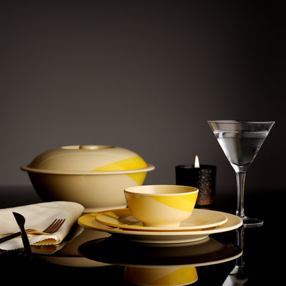 64-Piece Melamine Dinner Set With 1X30Cm Oval Plate,2X36Cm Oval Plates,12X25Cm Dinner Plates,12X20Cm Dessert Plates,2X23Cm Bowls With Lid,3X15Cm Bowls,12X11Cm Soup Bowls,3X22Cm Rice Spoons,3X20Cm Spoons,12X14Cm Spoons,Serves 12,Multicolor Orange 11.6kg