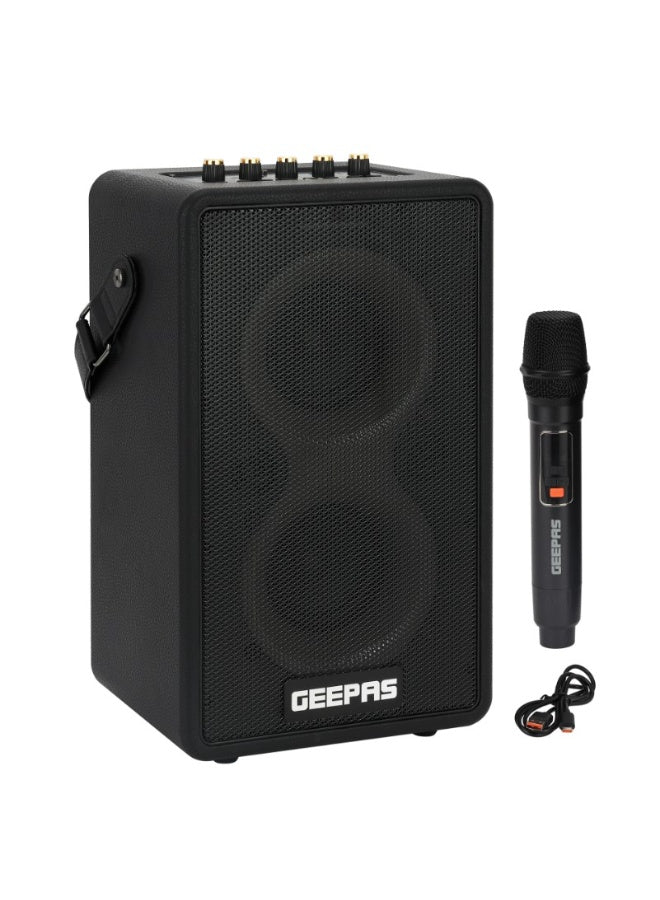 RGB Bluetooth Speaker: Big Sound, Long Playtime, Wireless Mic - Black