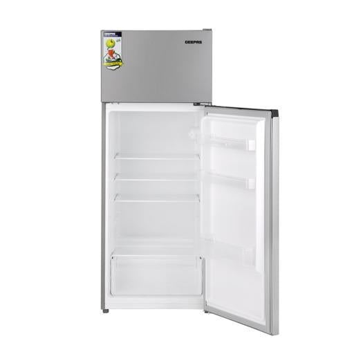 Double Door Defrost Refrigerator, Capacity 205 L (7.2 Cu. Ft)  Adjustable Thermostat/Tempered Glass Shelves/Faster Cooling/Door Lock & Key 238 kW GRF2407SXEN Silver