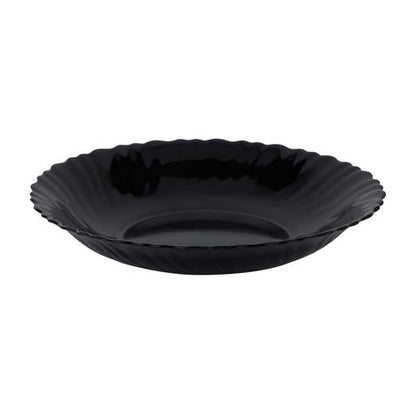 10.5" Opalware Dinner Plate RF11901 – Black Wave Series | Lightweight, Microwave & Dishwasher Safe Serving Plate