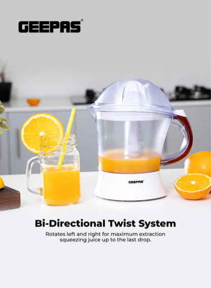 lectric Citrus Juicer, 1.2L Capacity, 25W Bi-Directional Twist, Includes 2 Press Cones for Easy Orange, Lemon & Lime Juicing + 2-Year Warranty 1.2 L 25 W GCJ5384 White