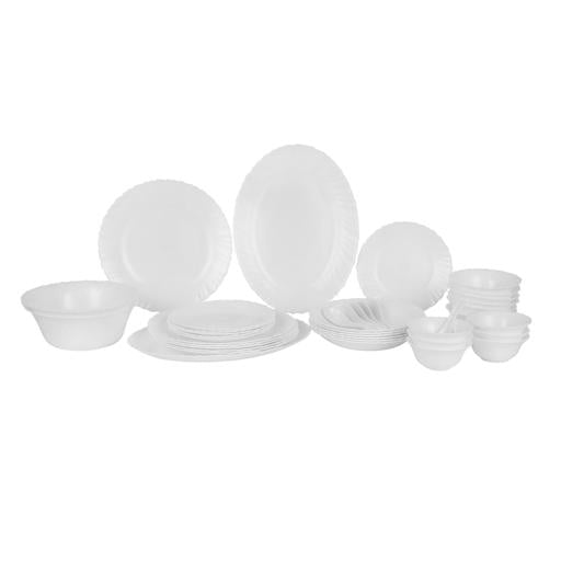 40-Piece Classic Opalware Dinner Set RF12658 | Food-Grade White Dinnerware Set for 6 | Microwave, Dishwasher & Freezer Safe | Chip-Resistant Serveware