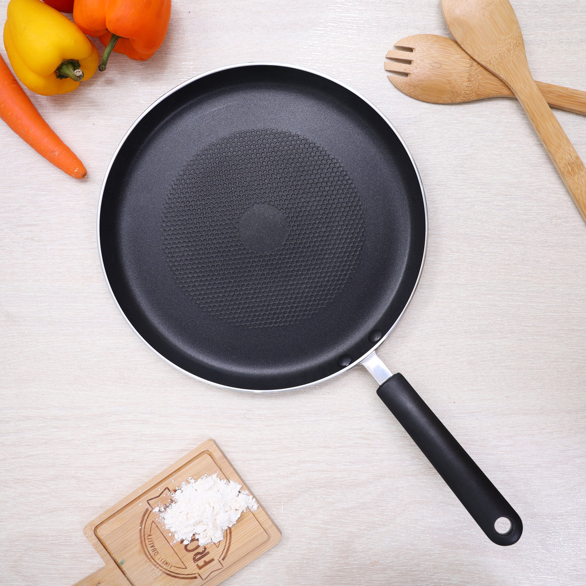 26cm Non-Stick Pancake Pan | Induction Crepe Pan | Dosa Tawa | Aluminium Griddle