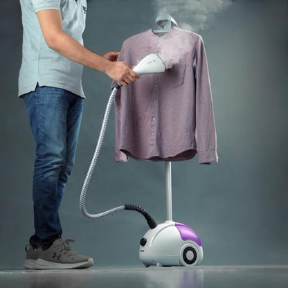 Garment Steamer, 2000W Vertical Steamer, GGS25022N | Portable, Fast Heat Clothes Steamer | Dual Steam Levels | Large Water Tank | Perfect For All Types Of Clothes 1.8 L 2000 W GGS25022N White,Violet