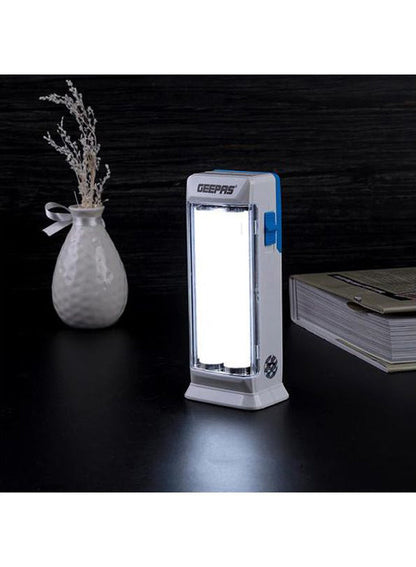 Rechargeable Emergency Lantern, 4hr Duration| 18 Pcs SMD High Power LED | Rechargeable Battery, Portable Handle, 4 Hours Working, Anti Glare Bright Light| Ideal for Trekking, Hiking & More White/Blue