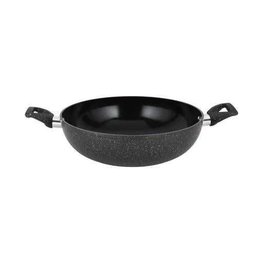 Royalford Prido 8-piece Forged Aluminum Cookware Set- RF12771/ Durable Nonstick Ceramic Coating with 4-Layer Construction, Tempered Glass Lid/ Includes Casseroles, Wokpan, Saucepan, Fry Pan, Pizza Pan, PFOA and PTFE Free/ Black