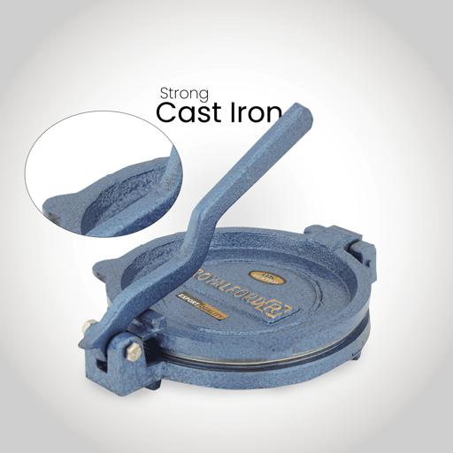 20cm Chapati Press with Stainless Steel Plate – Heavy Cast Iron Body for Perfect Roti, Chapati & Tortilla Multicolour 20cm