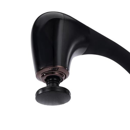 مسدس تدليك بمقبض طويل منحني، 5 سرعات، مؤشر LED، مؤقت، و4 رؤوس قابلة للتبديل - لتخفيف آلام العضلات واسترخاء الجسم بالكامل