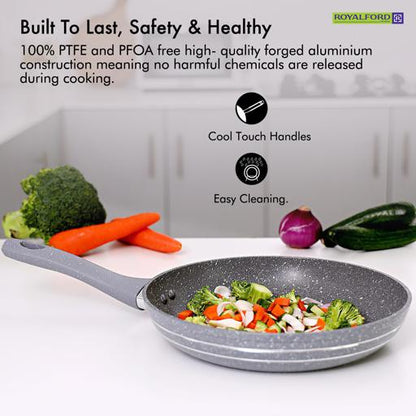 Smart Granite Series Fry Pan 28Cm Forged Aluminium Durable Granite Coating 28X5.2Cm Multicolor Multicolor 28 x 5.5 cmcm
