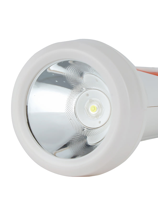 LED Torch - Rechargeable LED Flashlight - Super Bright 1x3W Hi-Power LED Torch Light - Pocket Size Handheld Emergency Torch - Powerful Torch White/Orange