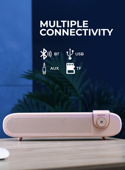 Portable Stylish Bluetooth Speaker | 6 Hours Playtime, Stereo Surround Sound, TF/USB/AUX Support | Type-C Charging, Compact Design GMS11198 | Pink pink