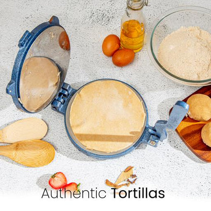 20cm Chapati Press with Stainless Steel Plate – Heavy Cast Iron Body for Perfect Roti, Chapati & Tortilla Multicolour 20cm