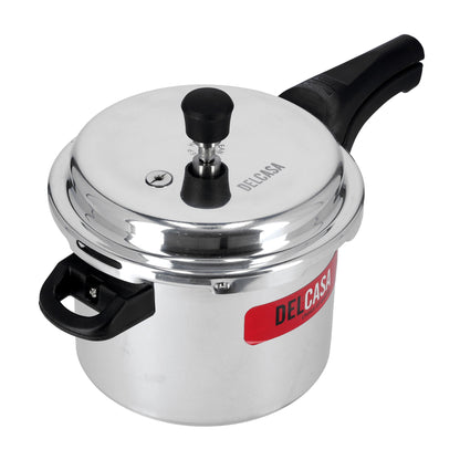 Aluminium 5Liter Lightweight And Durable Fast And Energy Efficient Cooking Pressure Cooker With Out Lid Silver 5Liters