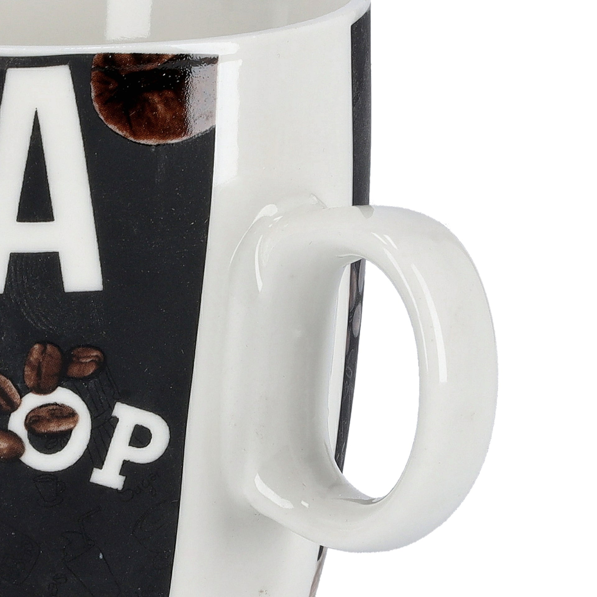 Porcelain Bullet Mug White/Grey