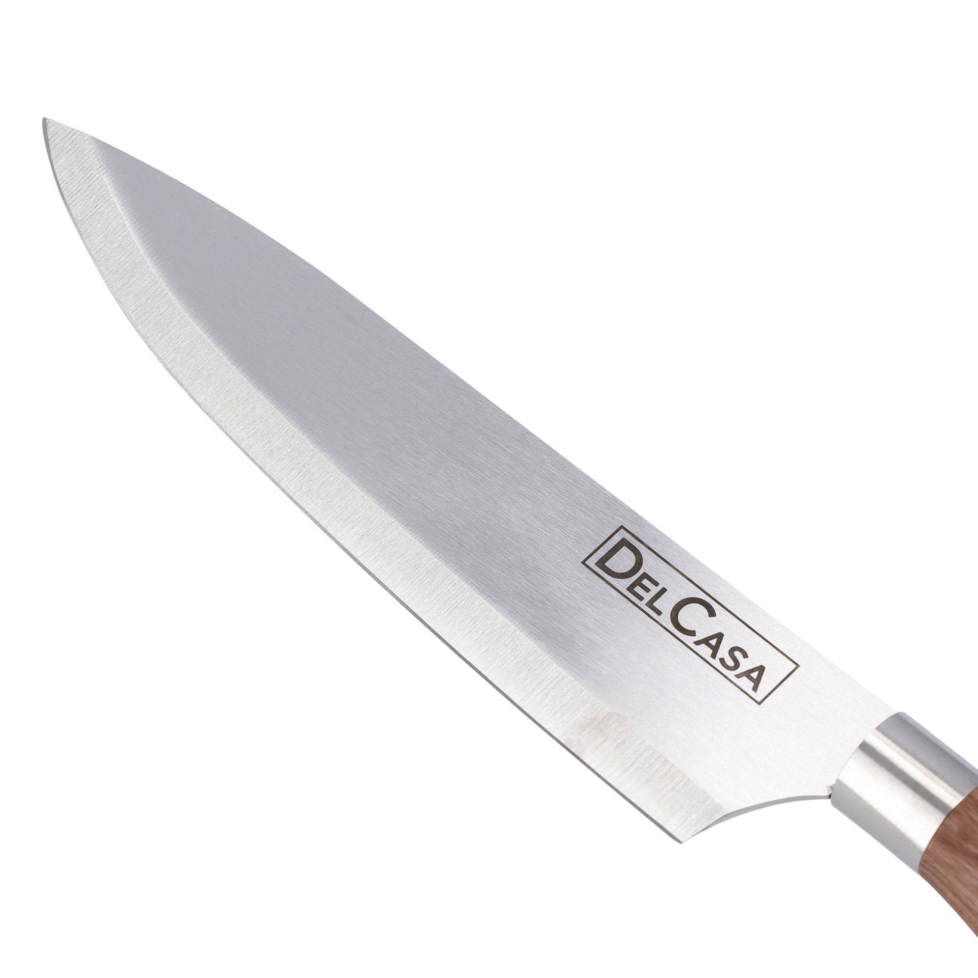 Stainless Steel Chef Knife Silver/Brown 8inch