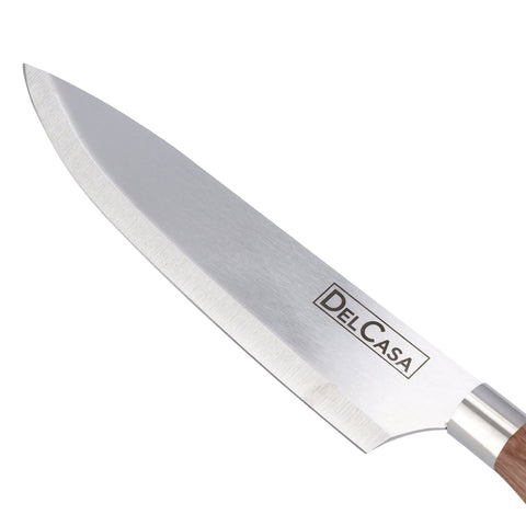 Stainless Steel Chef Knife Silver/Brown 8inch