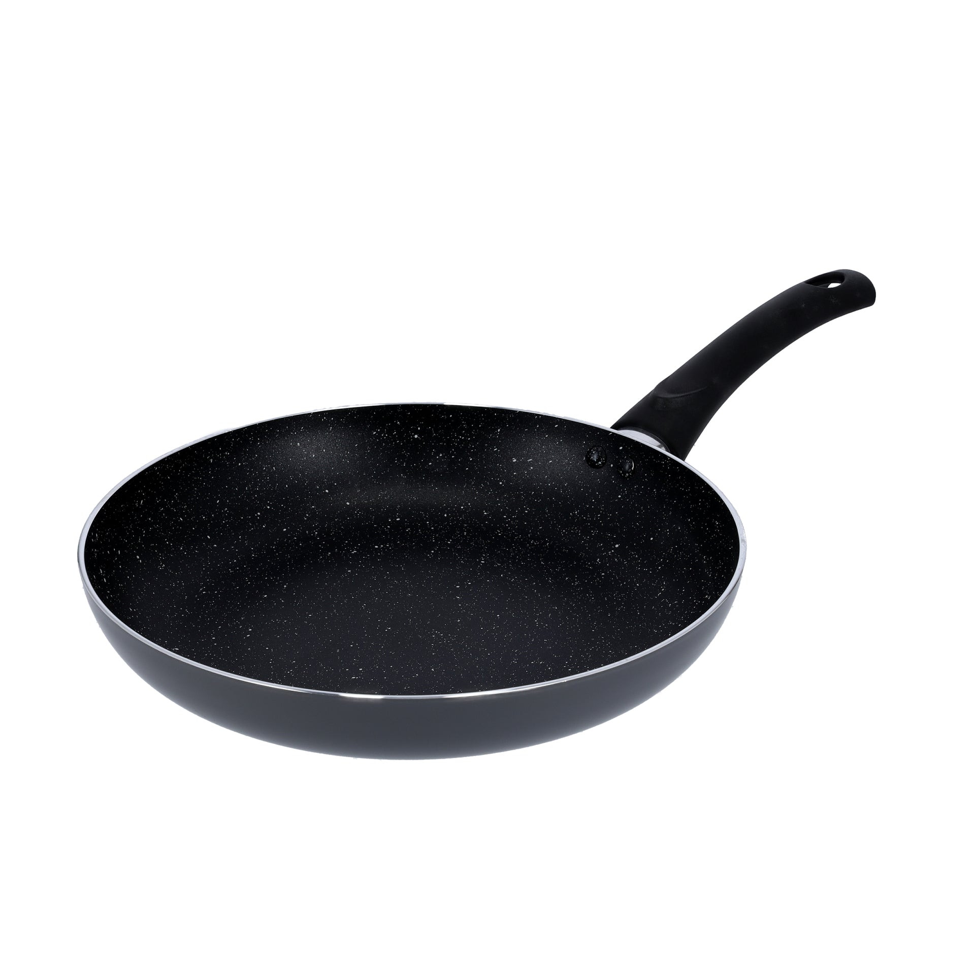 28cm Non-Stick Aluminium Fry Pan – 3mm Ceramic Coating, Chemical-Free & Healthier, Triple Layer Coating, Compatible with Gas, Electric & Induction Hobs, Dishwasher Safe Black 28x5cm