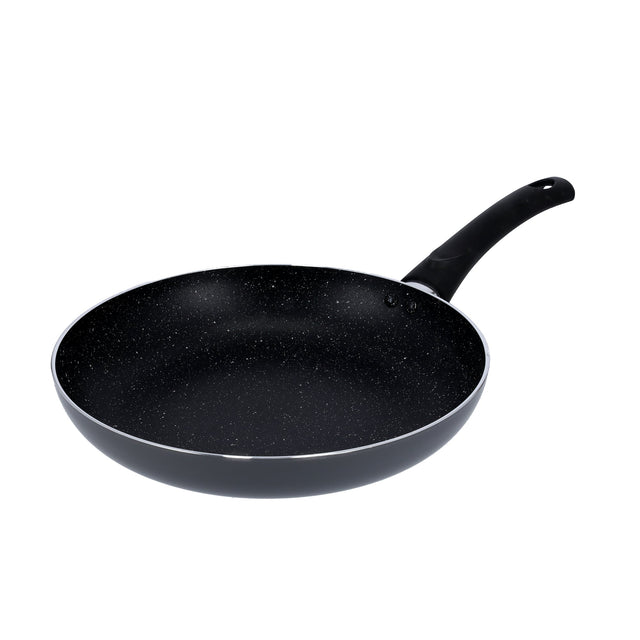 28cm Non-Stick Aluminium Fry Pan – 3mm Ceramic Coating, Chemical-Free & Healthier, Triple Layer Coating, Compatible with Gas, Electric & Induction Hobs, Dishwasher Safe Black 28x5cm