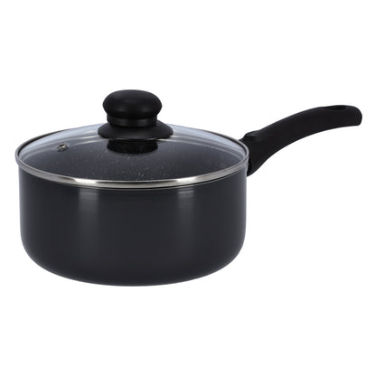 Non-Stick Aluminium Saucepan With Lid Grey/Black 16cm