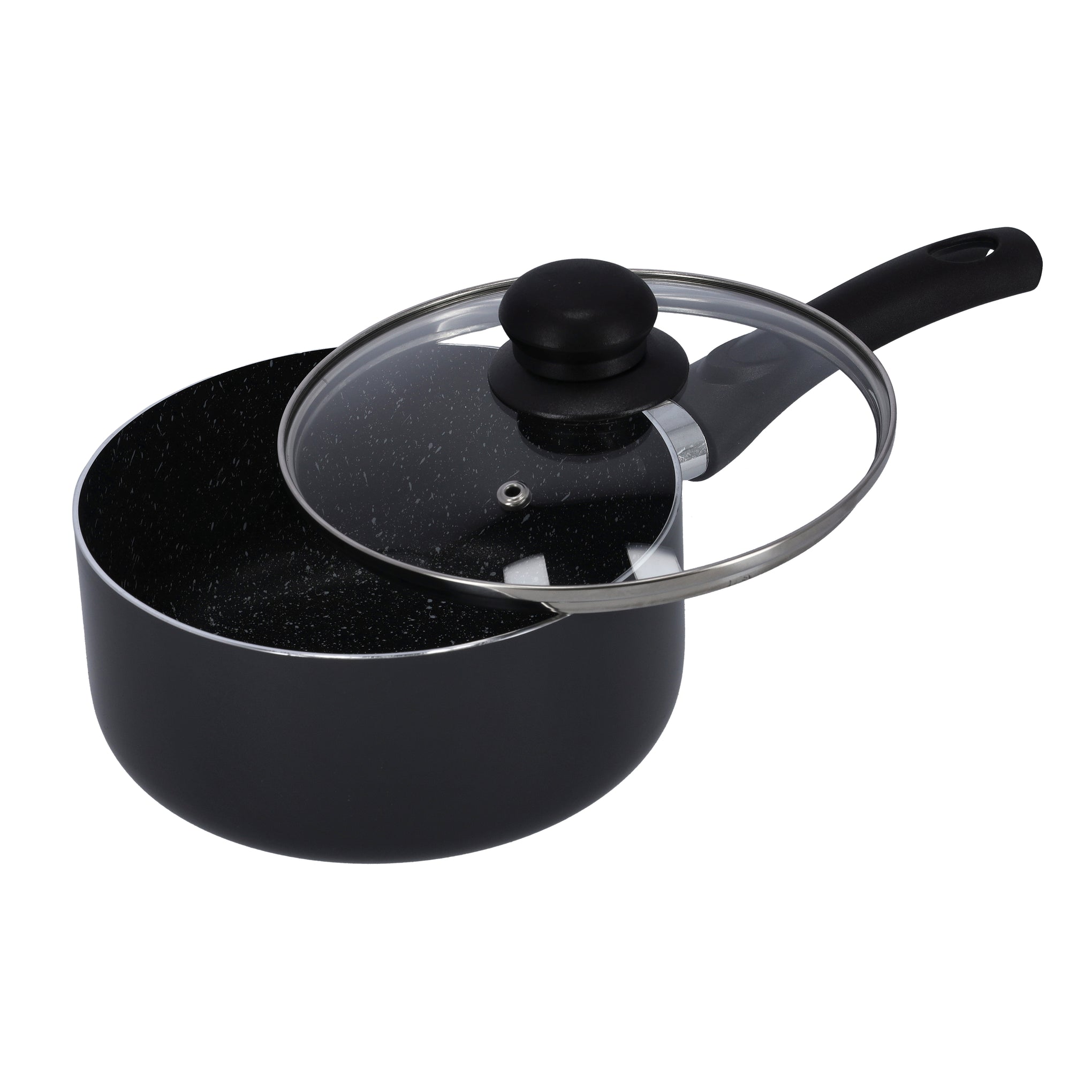 Non-Stick Aluminium Saucepan With Lid Grey/Black 16cm