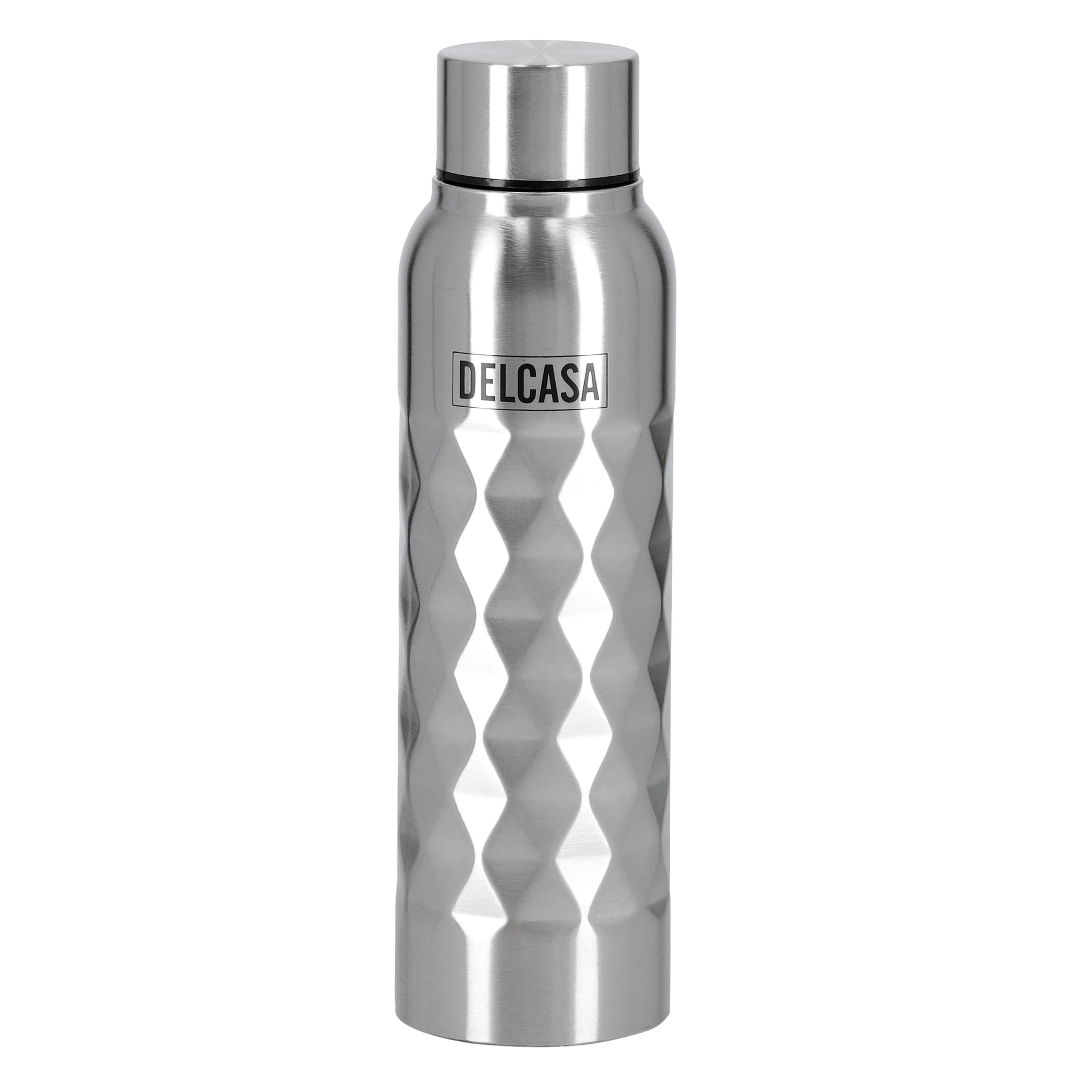 Stainless Steel Water Bottle Silver/Black 750ml