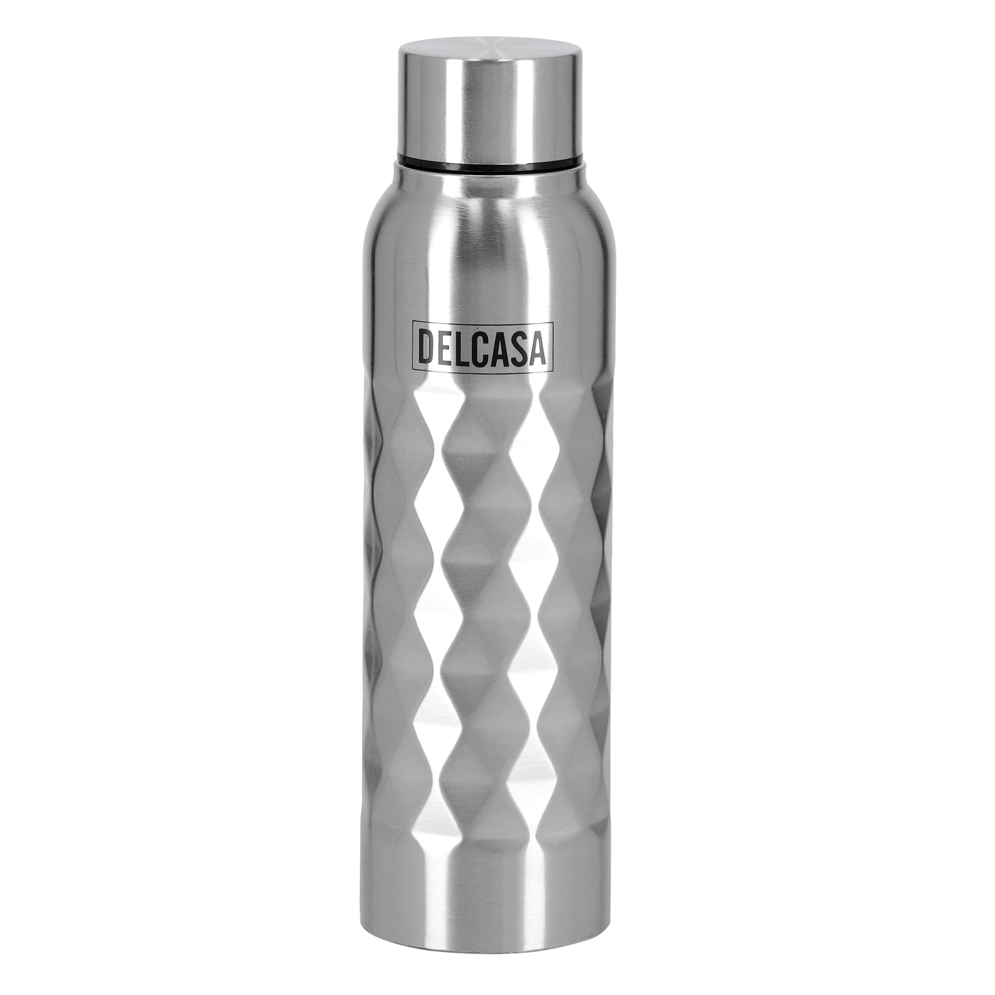Stainless Steel Water Bottle Silver/Black 750ml
