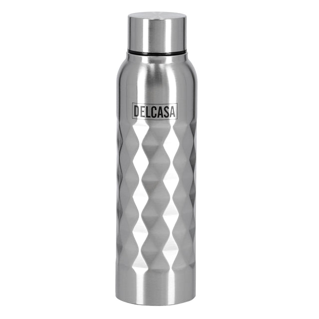 Stainless Steel Water Bottle Silver/Black 750ml