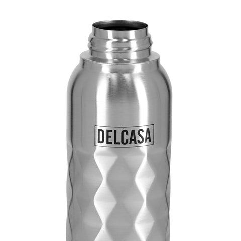 Stainless Steel Water Bottle Silver/Black 750ml