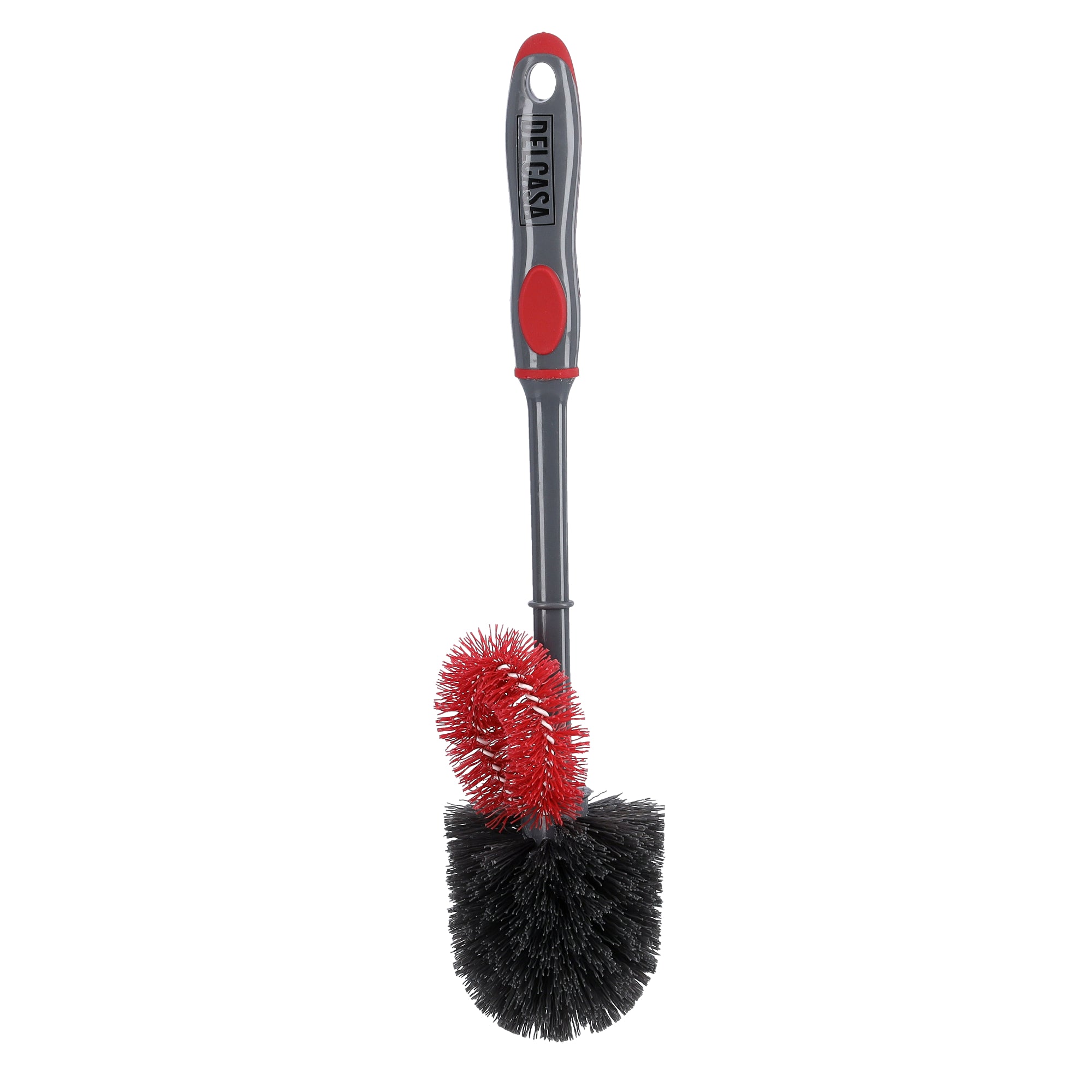 Toilet Cleaning Brush With Holder Grey/Black/Red
